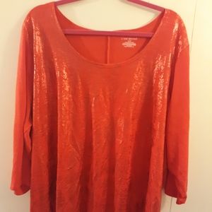 Lane Bryant Red Shimmer Top